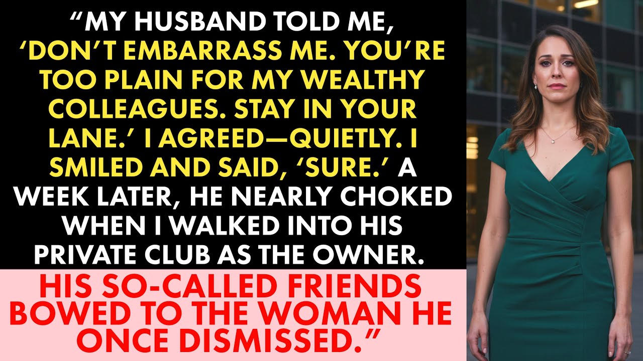 “My Husband Said I Wasn’t Elegant Enough for His Wealthy Friends—Until I Bought Their Club.”