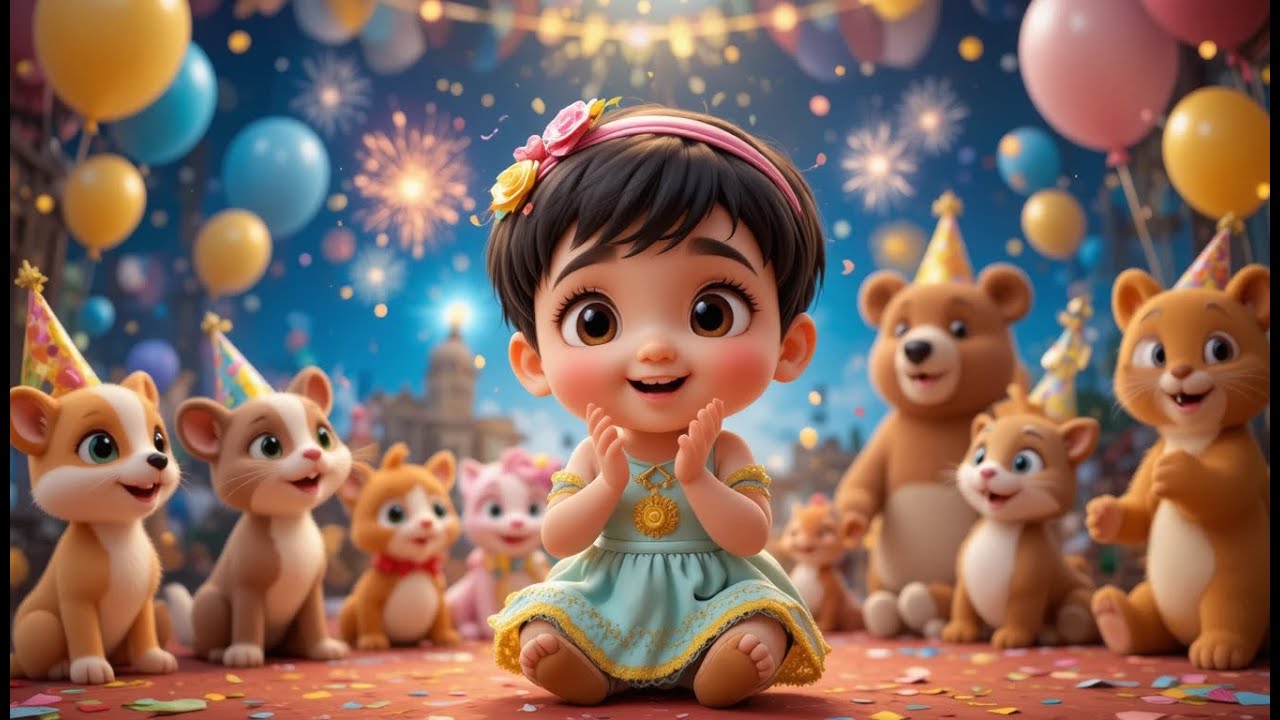 Празднование Нового года с животными-друзьями | Новогодняя песня для детей | Обучение для малышей