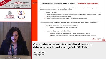 LanguageCert USAL esPro Adaptive Computer-based test: the administration by Lucía Nicolás