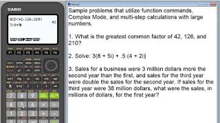 Standardized Assessment Calculator Tips: RUN-MATRIX with the Casio fx-9750GIII