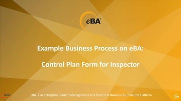 eBA: Example of Business Process- Control Plan for Inspector