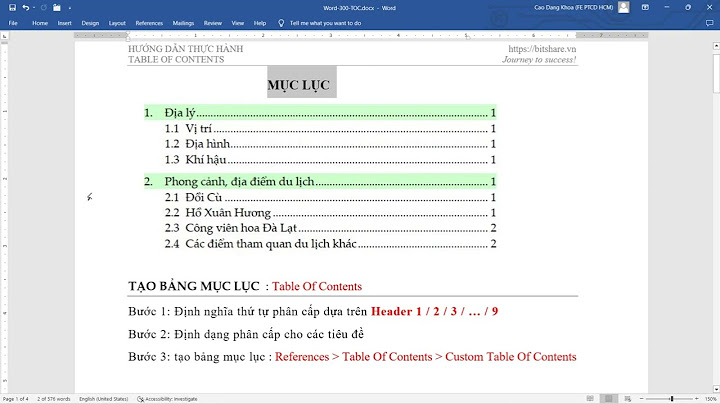 Hướng dẫn dùng table of figures trong word năm 2024