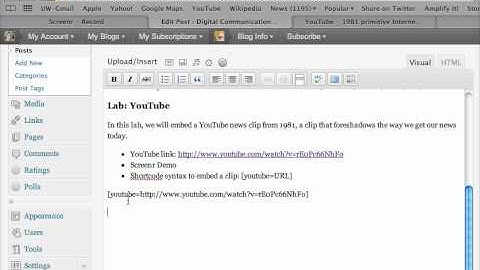 Demo: Wordpress.com shortcode for embedding YouTube Clips