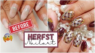 Herfst NAIL ART met glitters, flakes en stempels ♥ Beauty Nails Fun