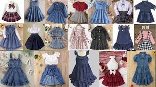 Latest Jeans Frock Design for Baby Girl | Printed Baby Girl Frock Design | Baby Girl Dress