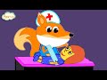 Fox Family cartoon for kids pretend play professions - adventures with The Foxes #609