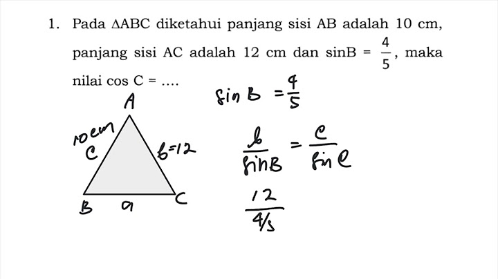 Diketahui segitiga ABC dengan panjang AB 12 cm AC 4 cm dan sudut A 120