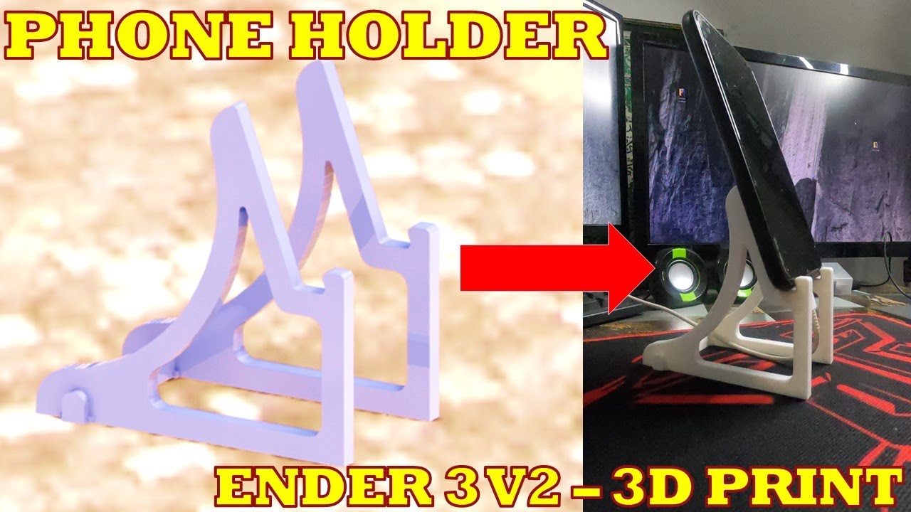 Design 3D Print PHONE HOLDER ENDER 3 V2 YouTube