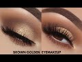 Golden dress self eyemakeup in just few mintues
