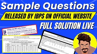 Sample Questions Solution released by IBPS | IBPS PO Mains 2022 | Yashraj Sir | Veteran