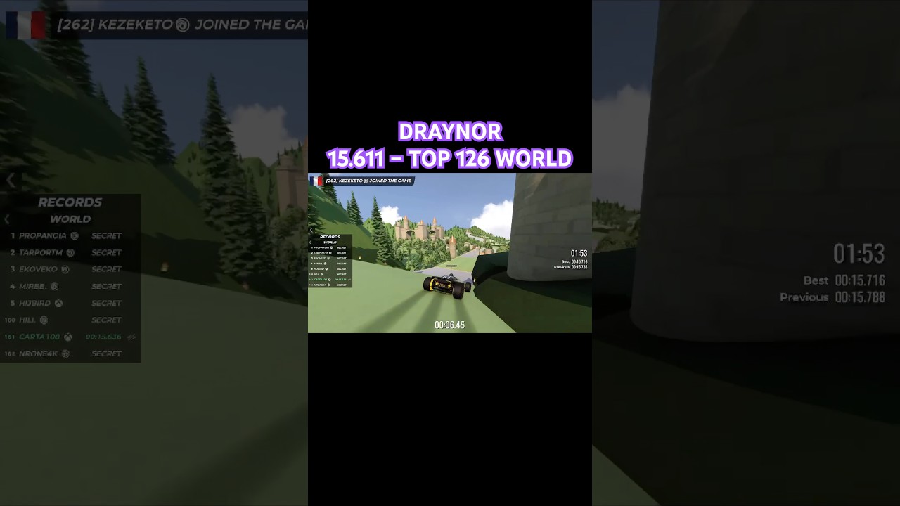 TOP 126 WORLD 😱 DRAYNOR – 15.611 | Trackmania Weekly Shorts Week 38