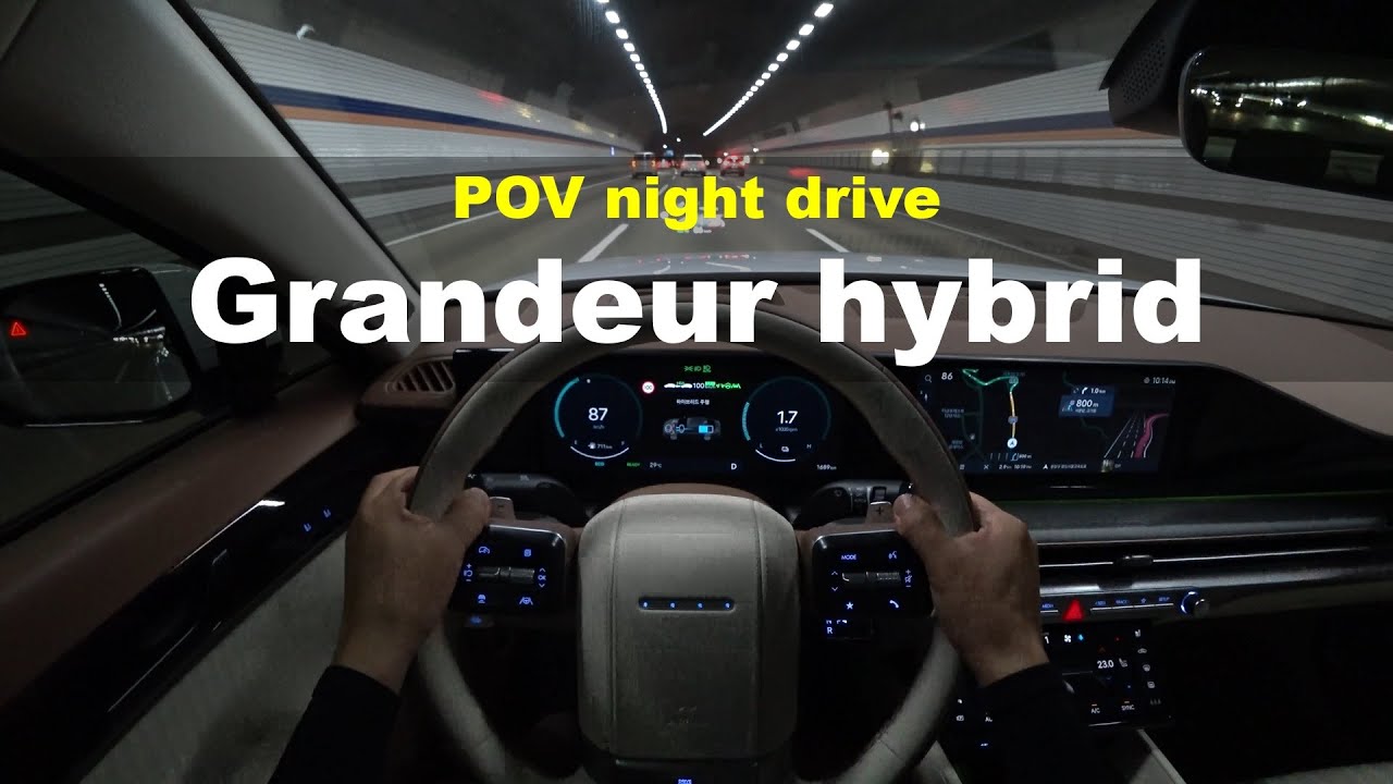 2025 Hyundai Grandeur hybrid black exterior POV night drive - YouTube