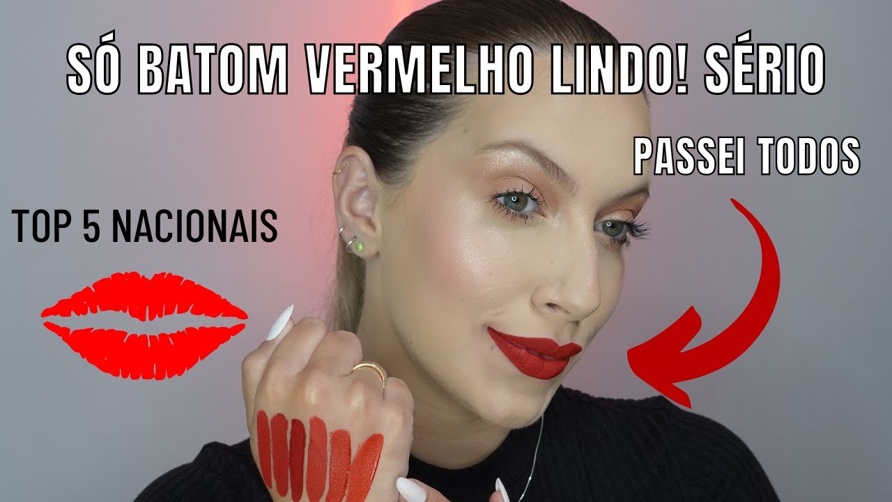 TOP 5 BATONS VERMELHOS FAVORITOS 2023 | *só batons nacionais*