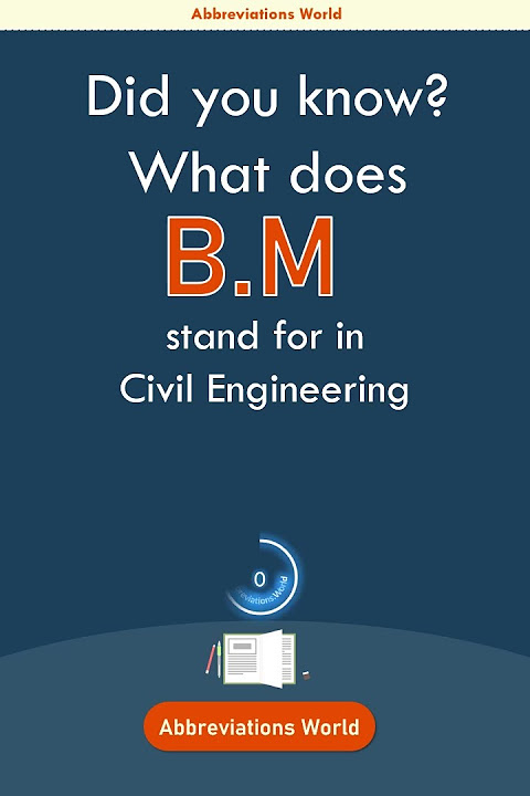 B.M Abbreviation stands for, B M Abbreviation Full Form, What does B M mean in Civil Engineering