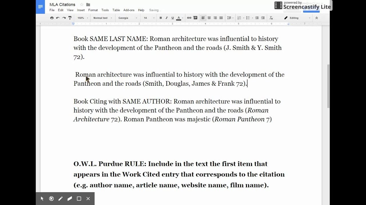 Intext Citations in MLA format