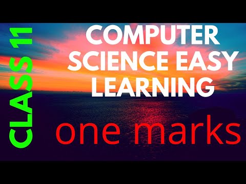 11th Computer science chapter 1 book back one mark solution - YouTube