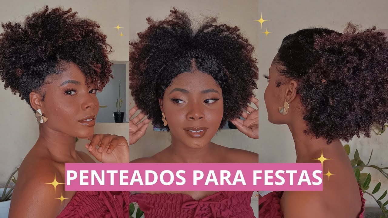 4 PENTEADOS de  festas para cabelo crespo: casamento, formatura, fim de ano, madrinhas... ✨