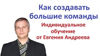 Как создавать большие команды / Индивидуальное обучение от Евгения Андреева Как создавать большие команды / Индивидуальное обучение от Евгения Андреева