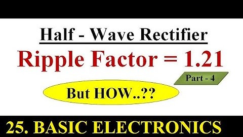 Ripple Factor of Half Wave Rectifier | EnggClasses