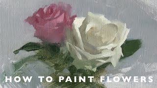 Oil Painting tutorial  How to Paint Flowers