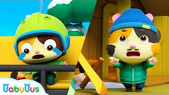 Kitten Mimi, Don't Ride the Ski Lift Alone | Super Panda Rescue Team | Kids Song | BabyBus Cartoon
