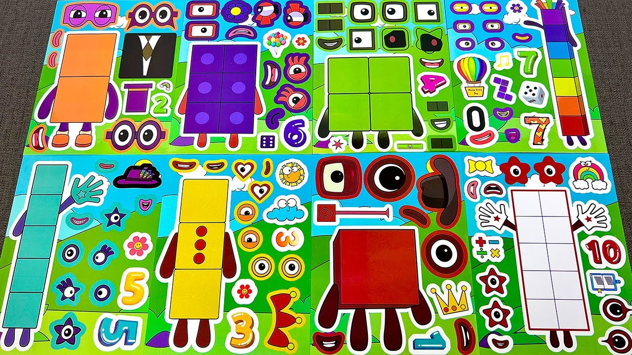 [🍒paper diy🍒] NUMBERBLOCKS! DIY Make a Face Stickers with Numberblocks ...