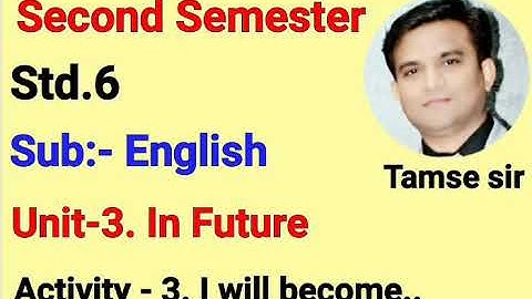 Std.6 English (Sem-2) Unit-3. In Future Activity - 3. I will become..