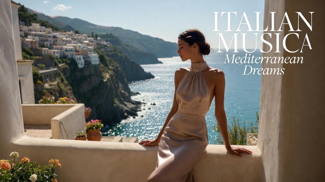 Italian Vibes & Mediterranean Lounge 🎶 Amalfi Coast & Lake Como Views 4K | Dolce Italia Music