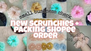 studio vlog ep. 14: packing shopee order + introducing our new scrunchies