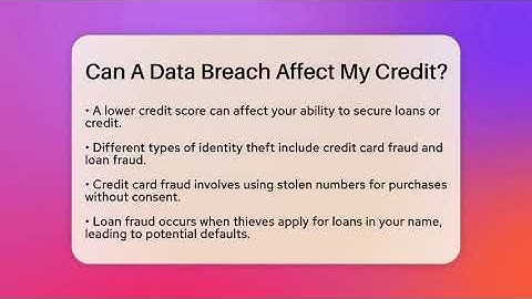 Can A Data Breach Affect My Credit? - Everyday-Networking