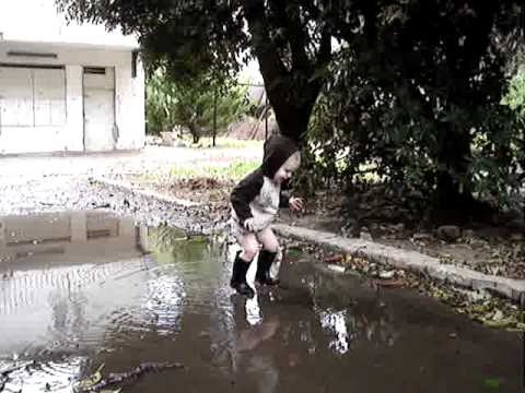 Ethan In Puddle With Bare Legs