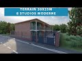 Plan de 8 studios moderne  terrain  20 x 25 m