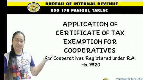 RDO 17B Informative Video: Application of Certificate of Tax Exemption for Cooperative