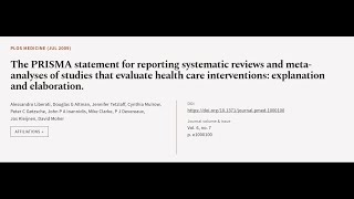 The Prisma Statement For Reporting Systematic Reviews And Meta-Yses Of Studies Th... Rtcl.tv