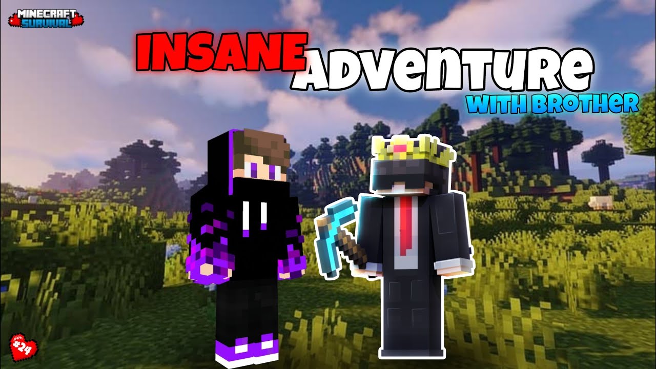I Took My Brother on an INSANE Minecraft Adventure🏞️⛰️ | Elytra For Him! [ Episode 24 ]