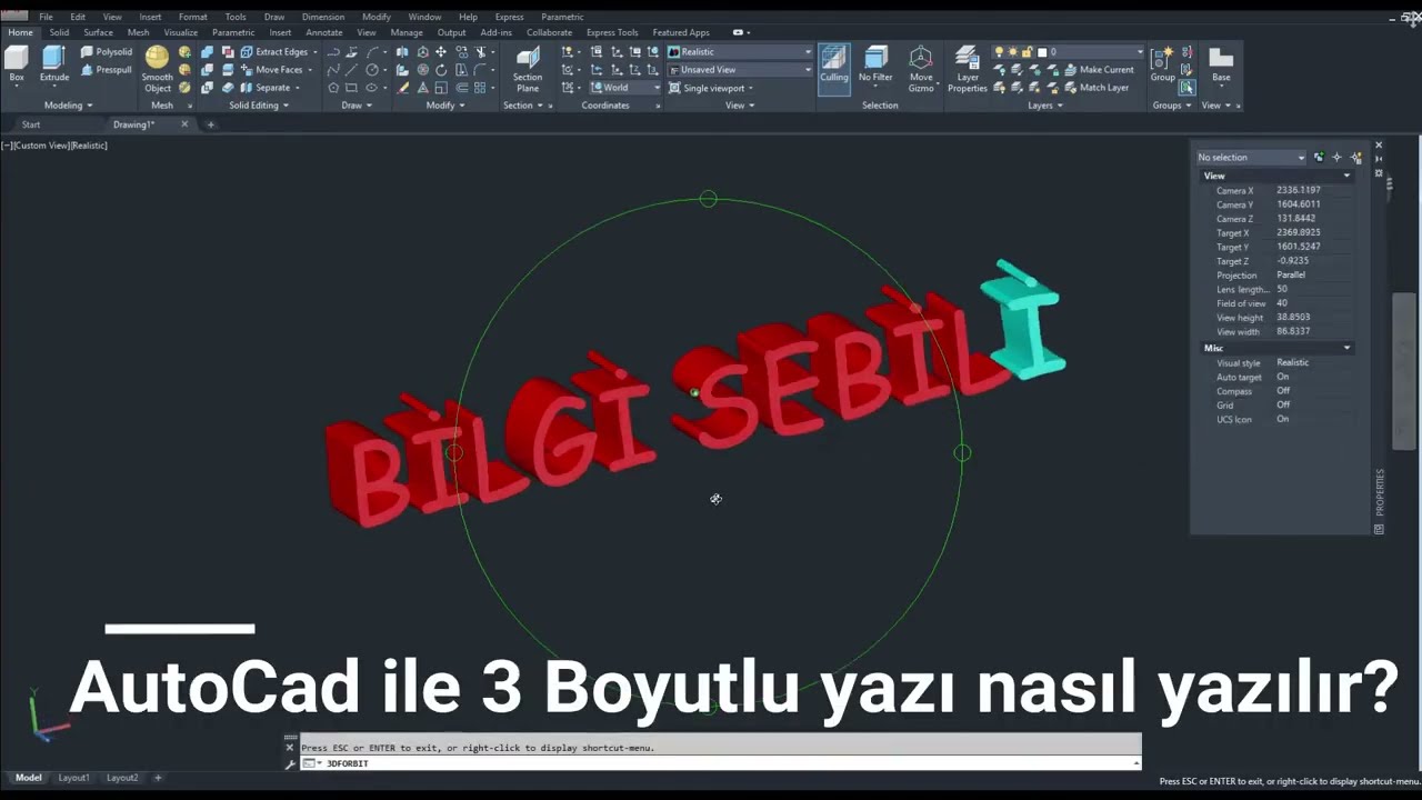 AutoCad 3D yazı nasıl yazılır? | Filtresiz Bilgi | Bilgi Sebili