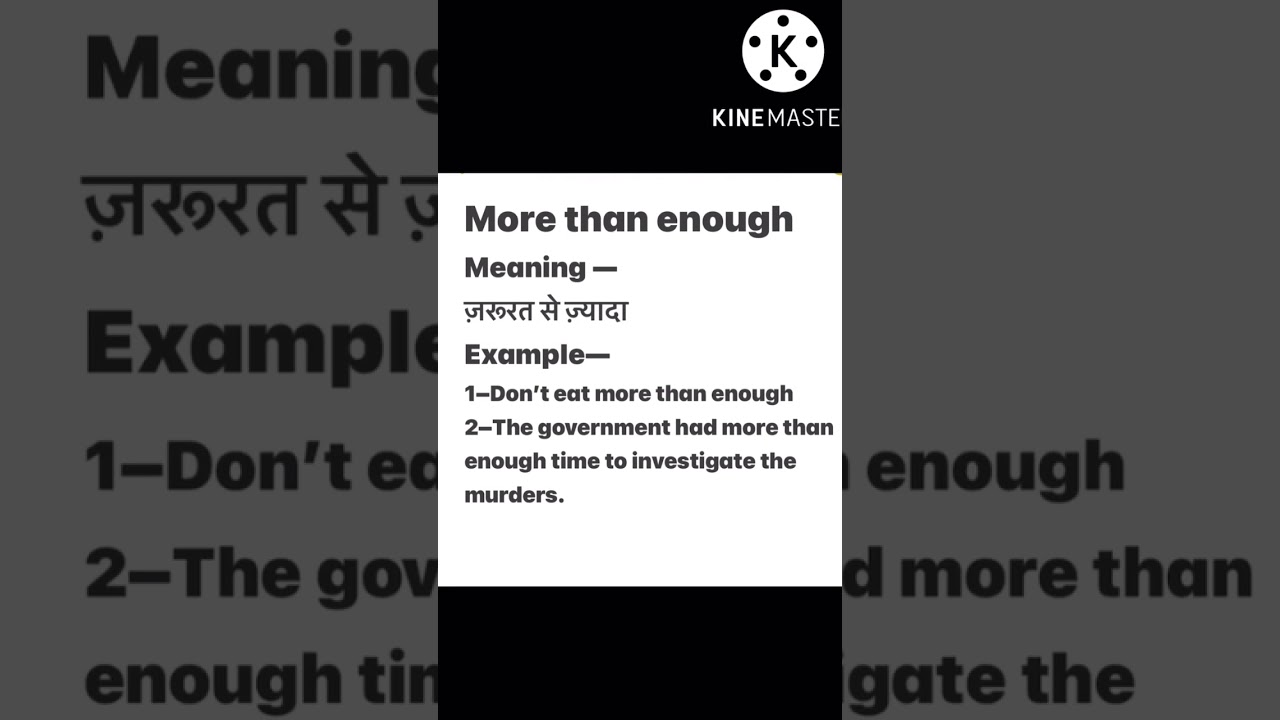 Daily use vocabulary/spoken English phrases/Learning paths 69/ How to use ‘More than enough’