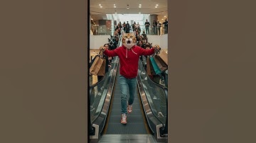 Cat vs  Escalator Emergency Stop! #shortvideo #cat #viral    #cute #escalator #shorts #catvideos