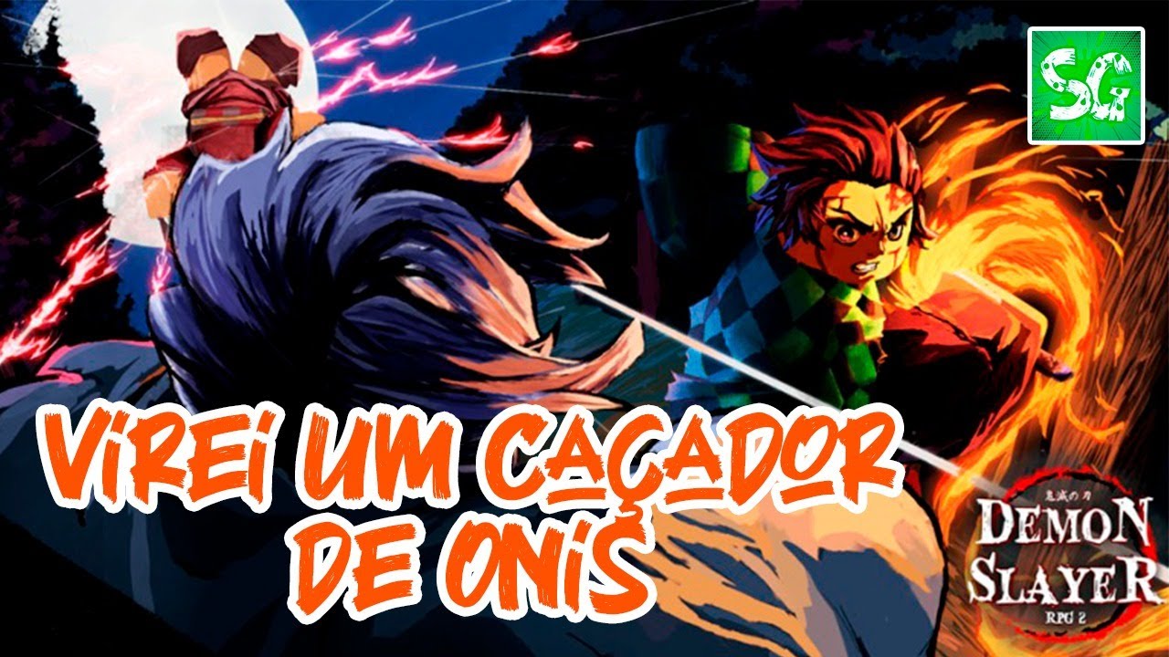 VIREI NO CAÇADOR DE ONIS NO ROBLOX !! Demon Slayer RPG 2 !! 