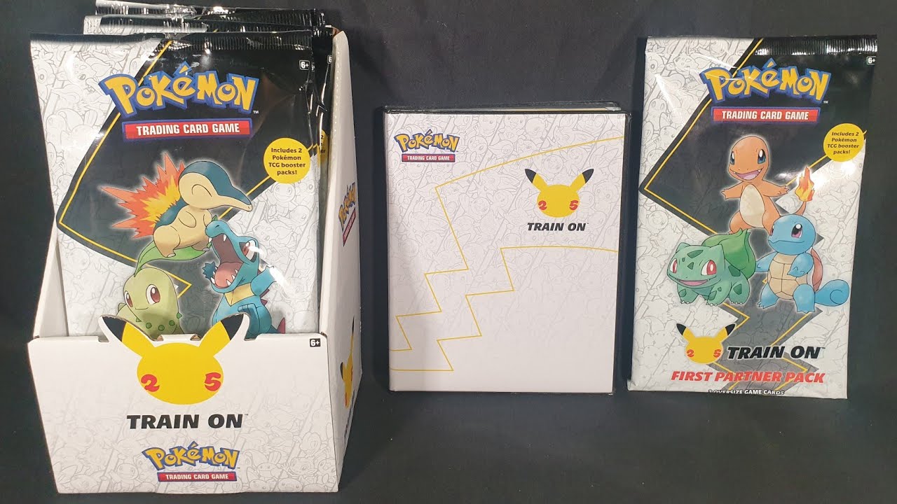 Unboxing: Pokemon Trading Card Game 25th Anniversary Train On Kanto First  Partner Pack - YouTube