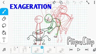 Animation drawing practice 'Exageration animation principle' on android flipaclip