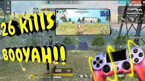 how to play free fire with ps4 controller !!! 26 kills Booyah!!