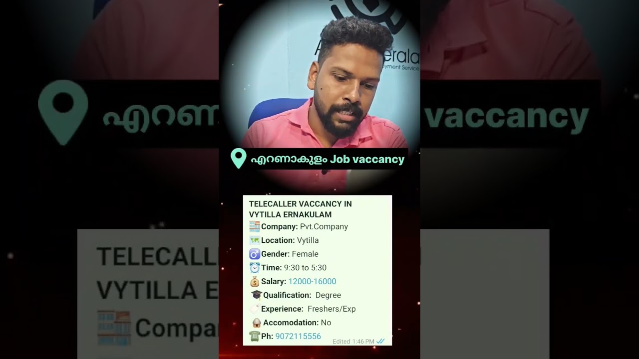 ernakulam vyttila telecaller job Vaccancy interview apply now 