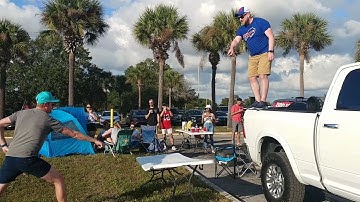 #BillsMafia Smashes through table jumping off top rope! Buffalo fans are crazy 🤣 #buffalobills #nfl