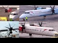 4x turboprop engine startup  very loud sound  dash8q400  pw150a