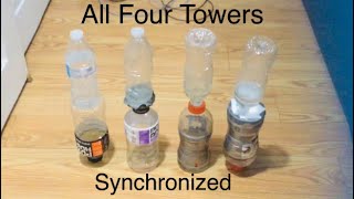 All Four Bottle Flip Towers Synchronized by Mike shots 1,938 views 11 months ago 1 minute, 6 seconds