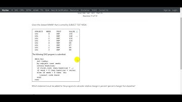 Percentage change from baseline: Sample question for Clinical Trials Programming Exam