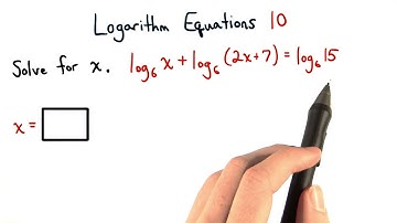 Logarithm Equations Practice 10 - Visualizing Algebra