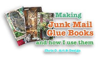 Making Junk Mail Glue Books and how I use them - Have fun gluing/collaging in easy make books - 155