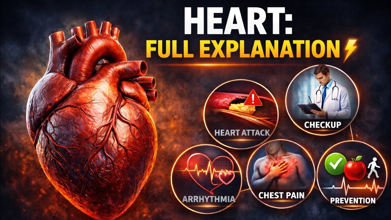 Human Heart Explained 🫀|| Heart Attack Kaise Hota Hai? || Chest Pain & Prevention